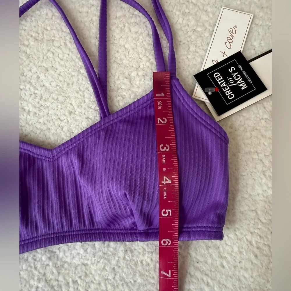 Salt + Cove ribbed purple bikini top